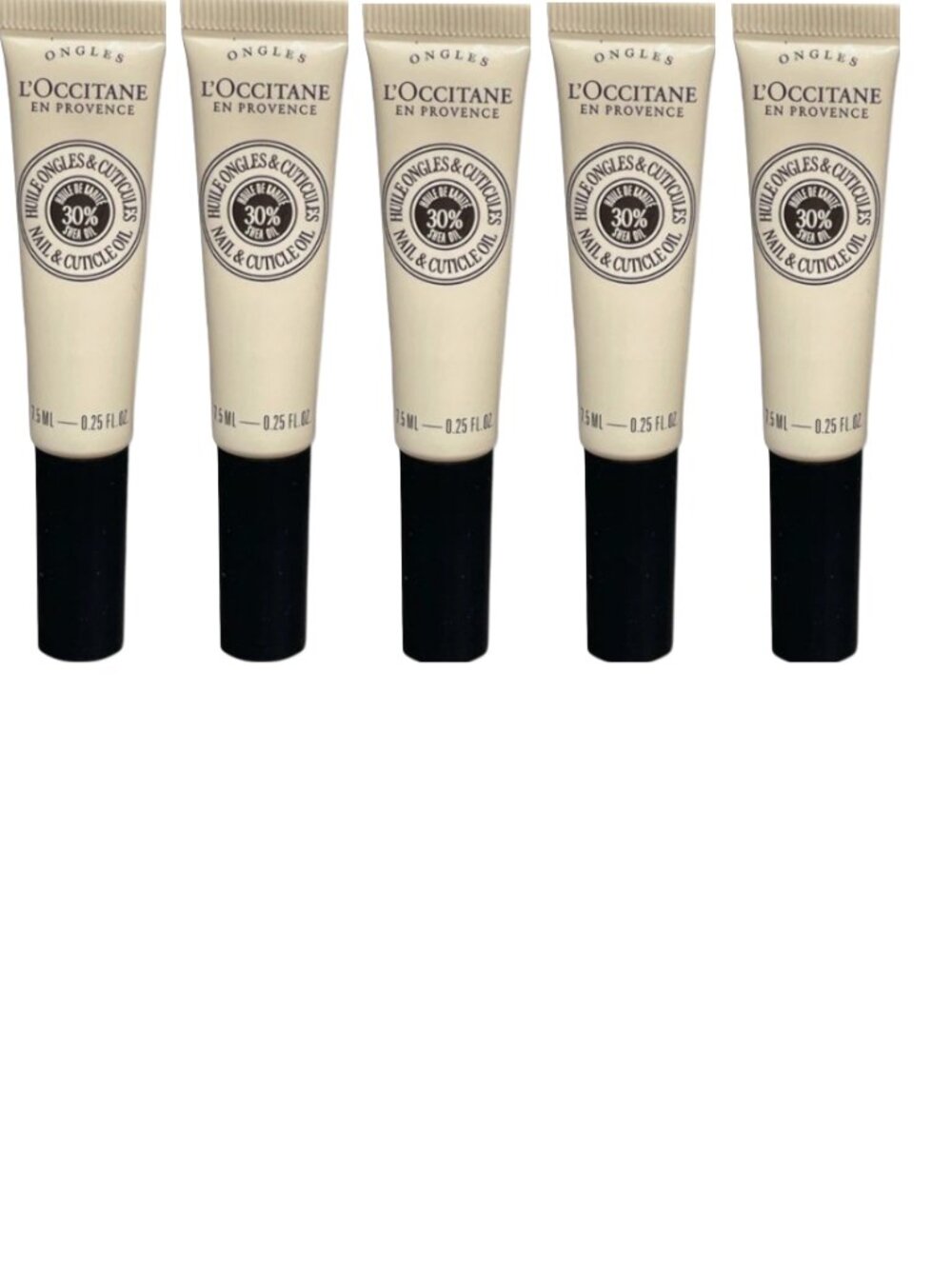 5 Pack L'Occitane Shea Nail & Cuticle Oil 0.25 fl oz / 7.5ml Each